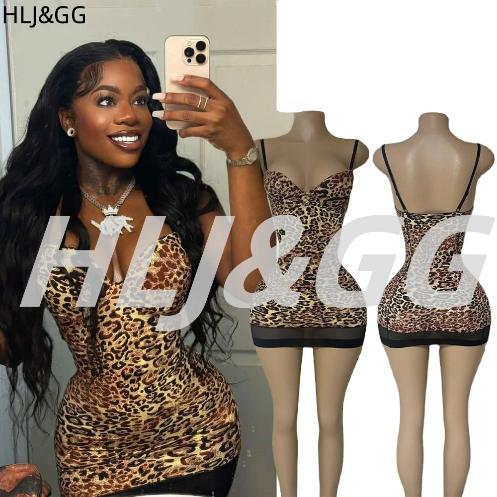 

HLJ&GG Sexy Solid Color Bodycon Spaghetti Strap Mini Dresses Women Sleeveless Backless Slim Vestidos Fashion Party Club Dress