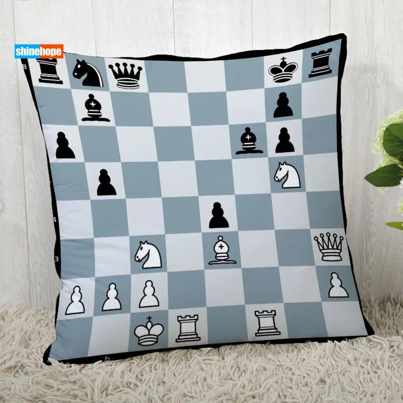 Chess Board PillowCover Customize Star Pillowcase Modern Home Decorative Pillow Case For Living Room 45X45cm