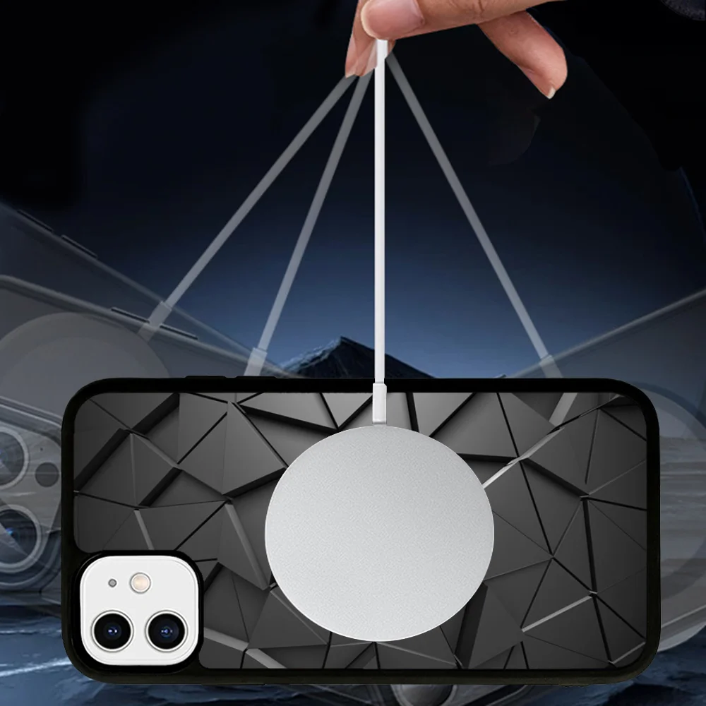 Luxury Geometry Cool Phone Case Magnetic Case For iPhone 14 13 12 11 15 Pro Max Plus Mini For Magsafe Wireless Charge Cover image 3
