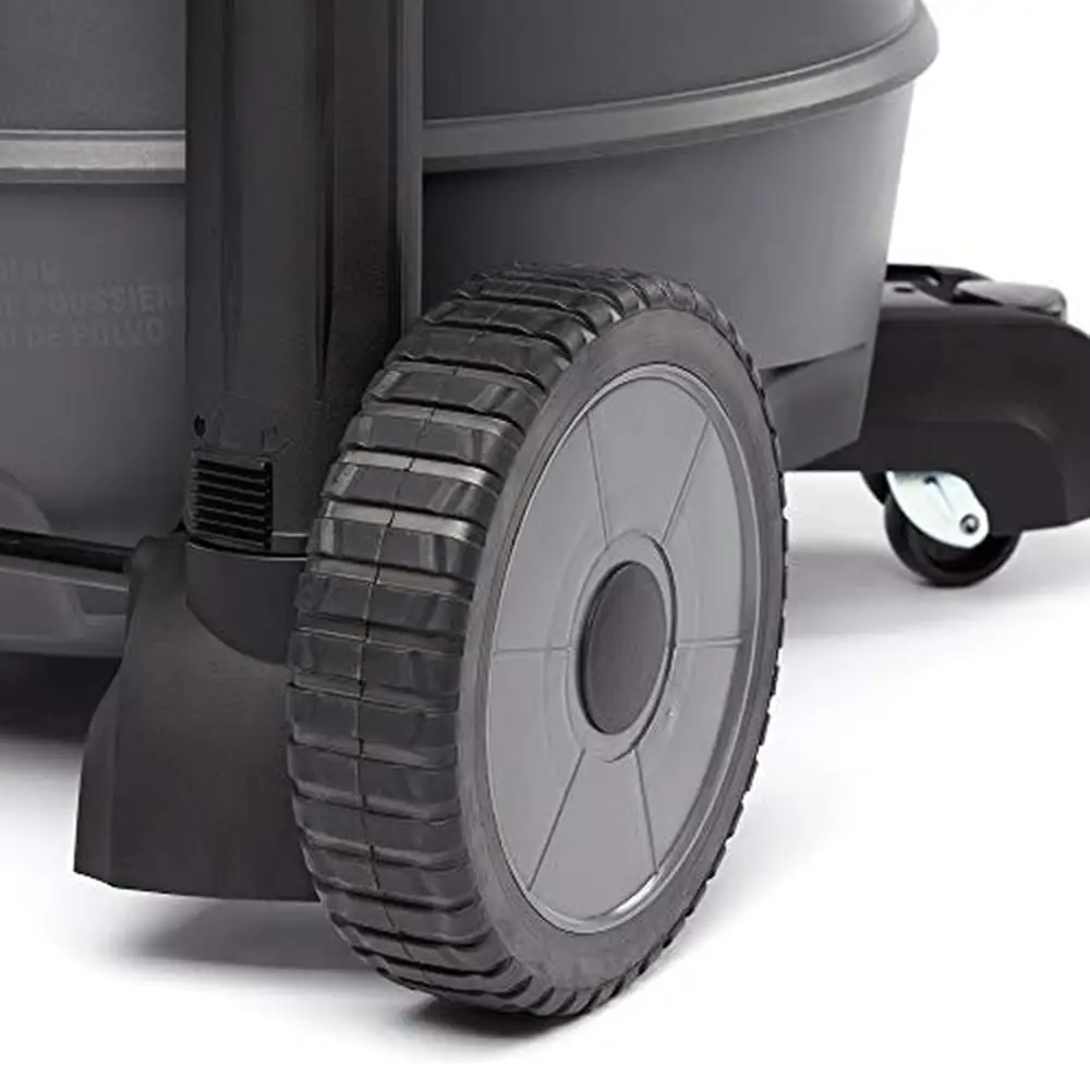 16 Gallon High Performance Wet/Dry Vacuum with Detachable Blower and Professional Locking Hose Dark Gray 6.5 HP 360º Caster