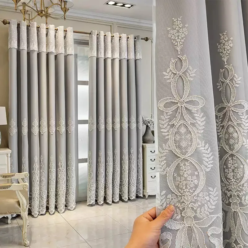 1PC Embroidered Floral Single Panel Blackout Curtain, Elegant Design for Privacy and Light Control, Ideal for Living Room and Be