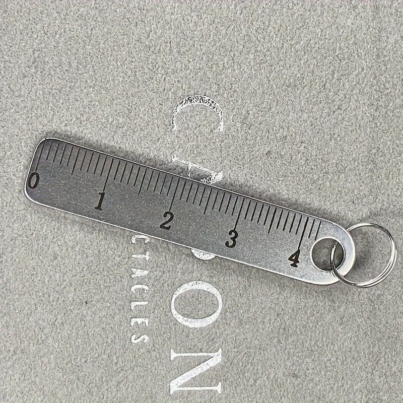 Mini righello portatile in acciaio inossidabile con portachiavi - strumento di misurazione per ufficio e materiale scolastico