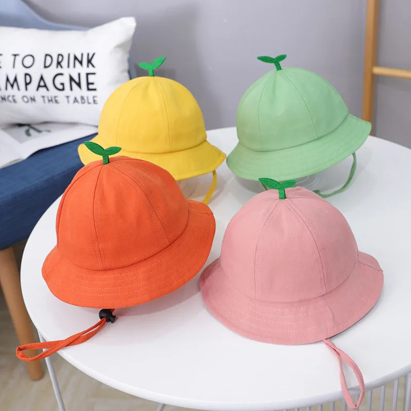 

1-3Years Baby Sunshade Basin Cap Cute Little Grass Kids Fisherman Hats Solid Color Children Bucket Hat Boys Girls Outdoor Visors