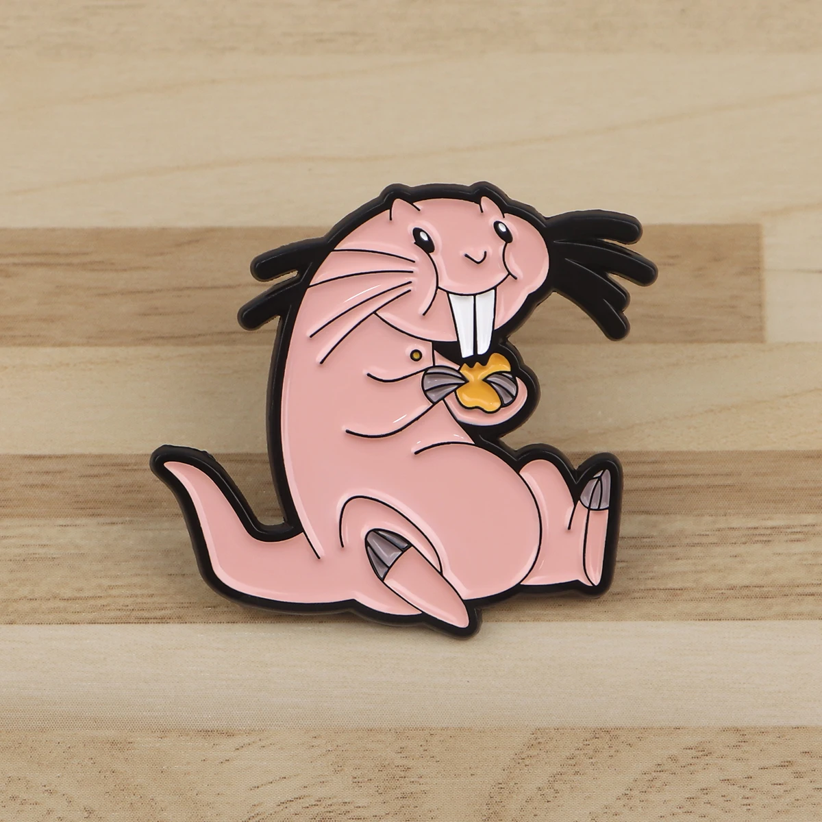 Cute Naked Mole Rat Enamel Pin Brooches for Clothes Badges on Backpack bags Collar Hat Badge Lapel Pins Jewelry