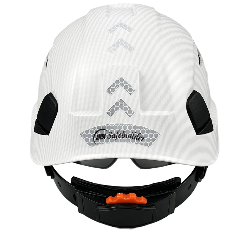 Head Protection ANSI Certificate Hard Hat Construction Reflective Safety Helmet Breathable ABS Cap Vented Industrial Work