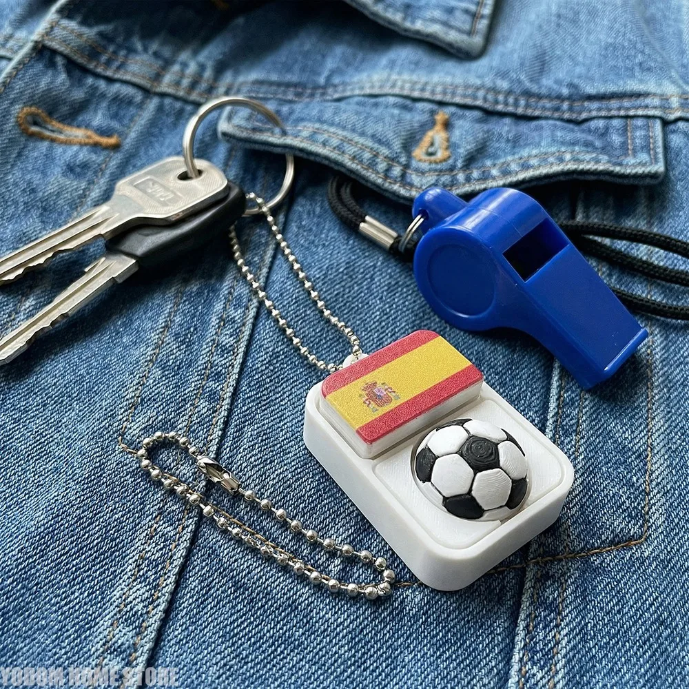 2026 Global Soccer Rotate Keychain Flag Football Press Fan Gift Giveaway Cheer Props