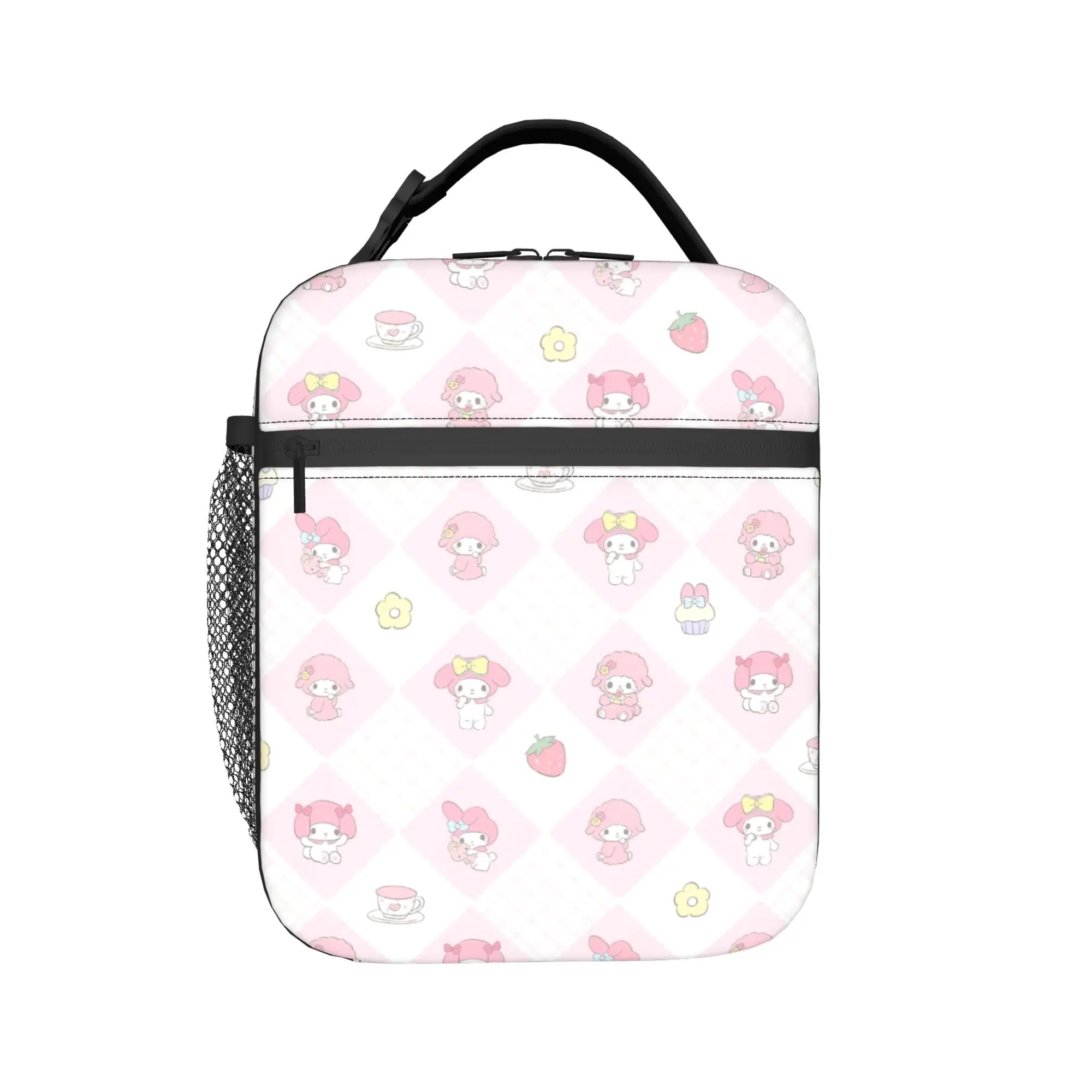 

My Melody Best Friends Cartoon Insulated Lunch Bag Thermal Bag Reusable,Meal Container Large Tote Lunch Box Food Storage Bags