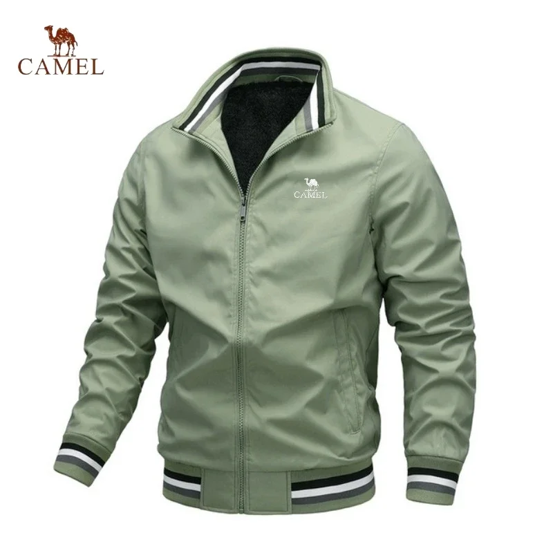 Embroidered CAMEL men\'s zippered jacket, seasonal high-quality business, leisure, outdoor sports jacket, assault jacket