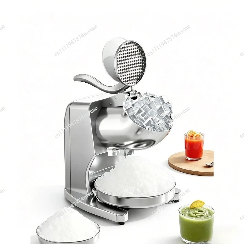 Commercial Ice Shaver Machine - Stainless Steel Snow Cone & Slush Maker, 220V Electric Crusher for Smoothies, Shaved Ice