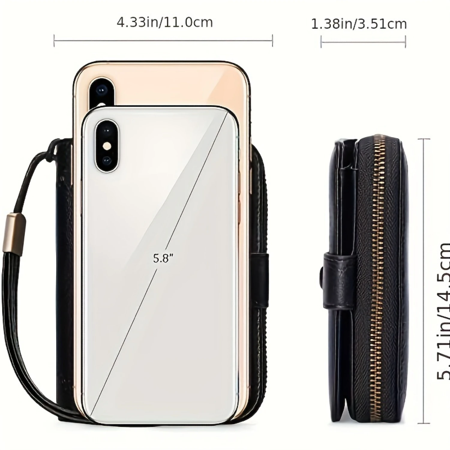 

1pc Men's Credit Card Holder Wallet, RFID Blocking Large Capacity Bifold Zipper Card Case, Organizer With Wristlet 32 Slots