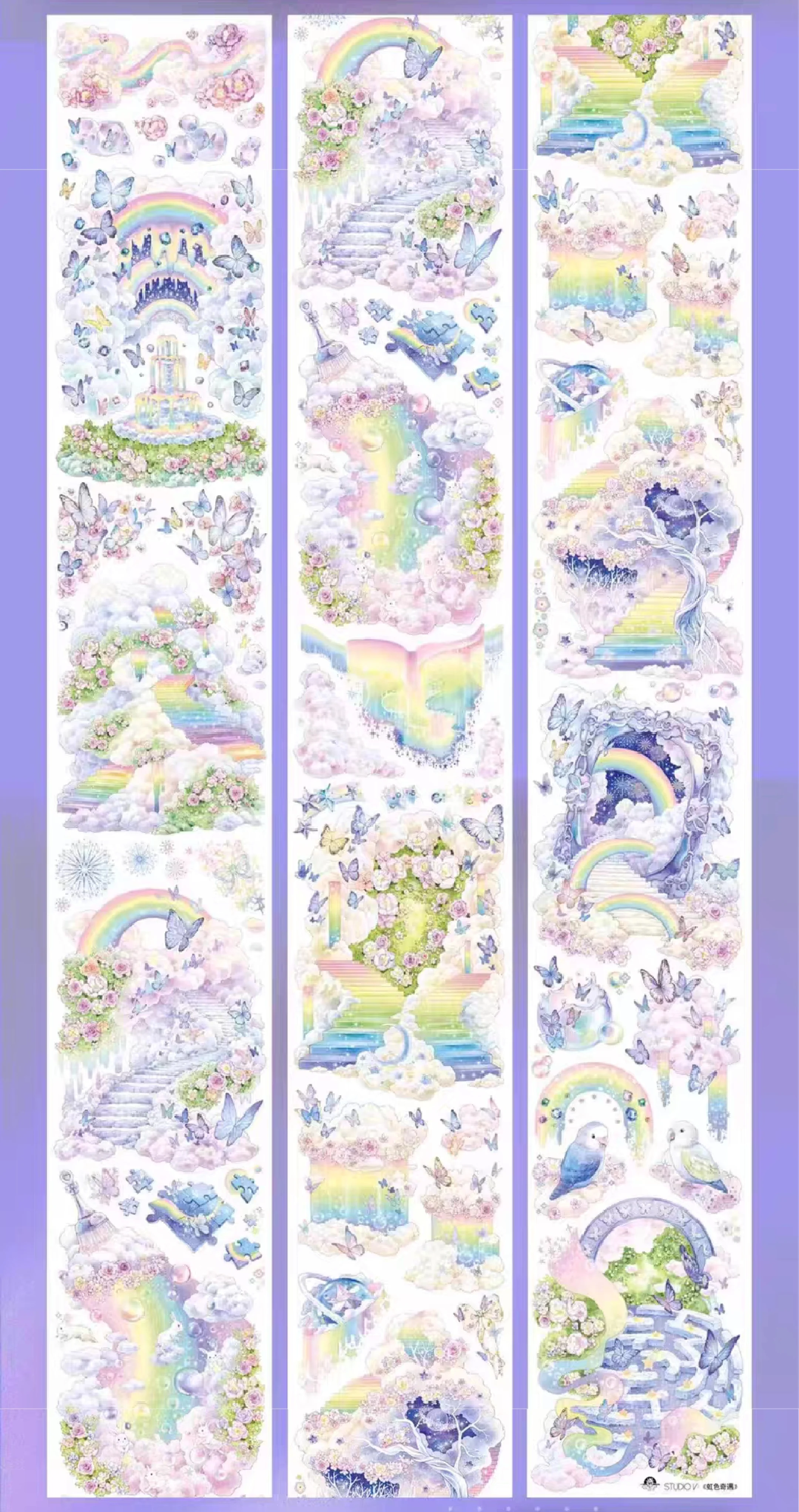 1 Loop PET Washi Tape Sample Studio VI/Rainbow Adventure/Mori Night Fairy Tale/Sakari Night
