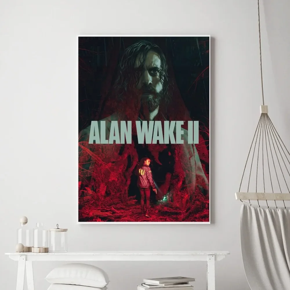 Alan Wake 2 Horror Game Poster Prints Poster Wall Painting Bedroom Living Room Wall Bar Restaurant Sticker Large