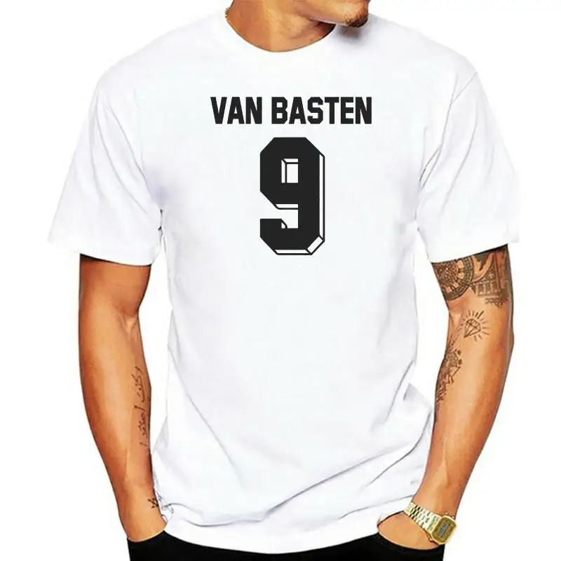 Marco Van Basten Holland Netherlands No.9 Mens Retro Football T-Shirt Double Side