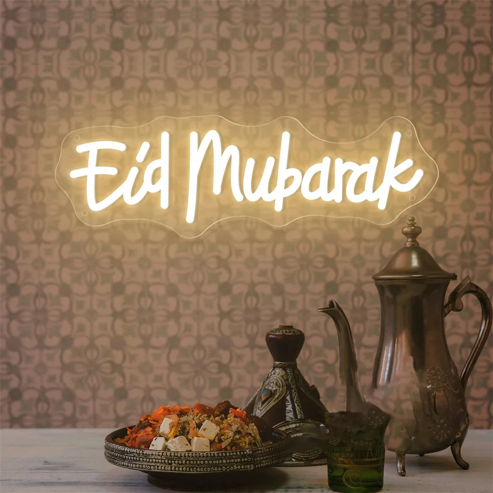 2025 Ramadan Neon Sign Eid Mubarak LED Neon Signs Ramadan Decorations Neon Lights for Party Room Wall Decoration Lights