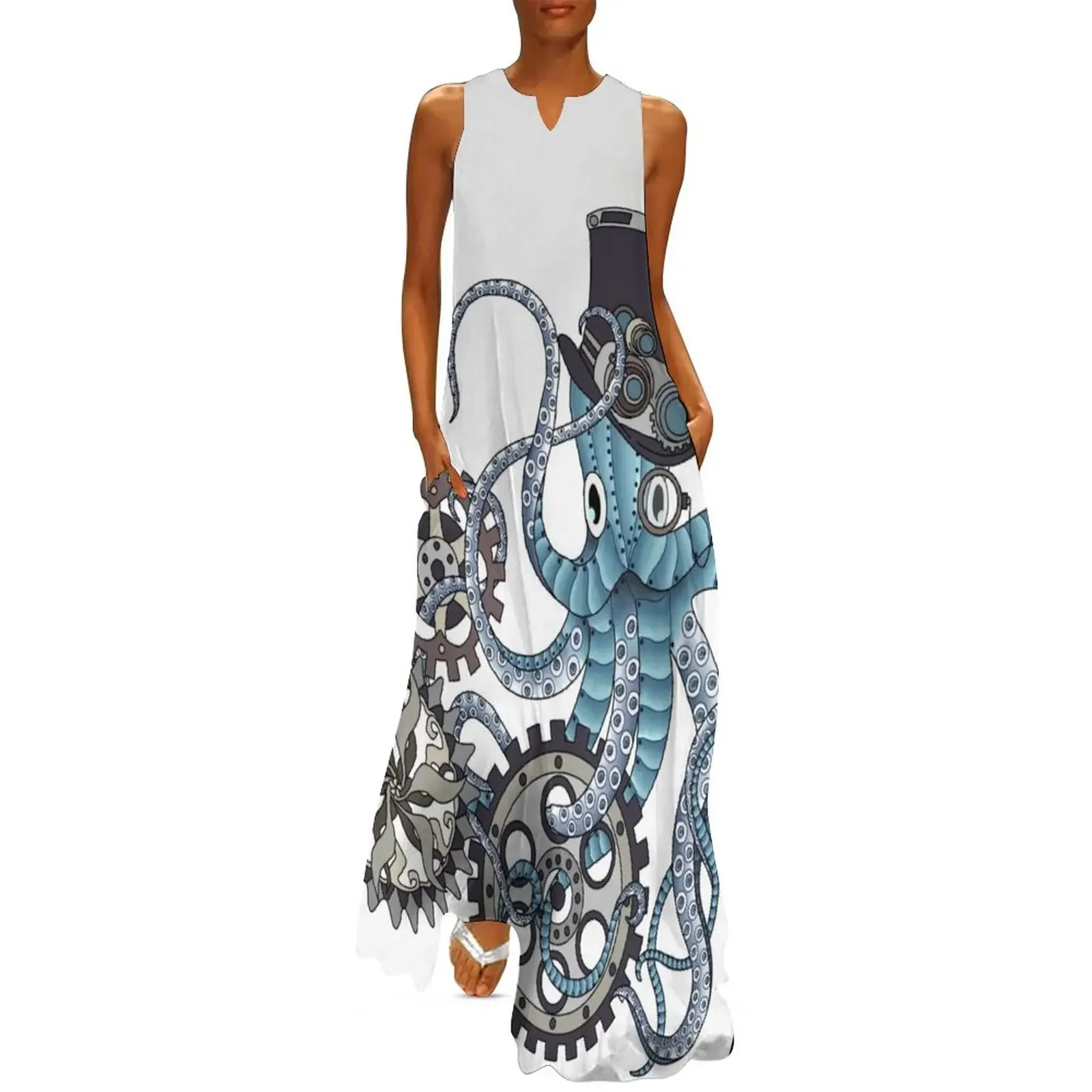 

Steampunk octopus Long Dress women's dresses luxury Dresses for wedding party Dress