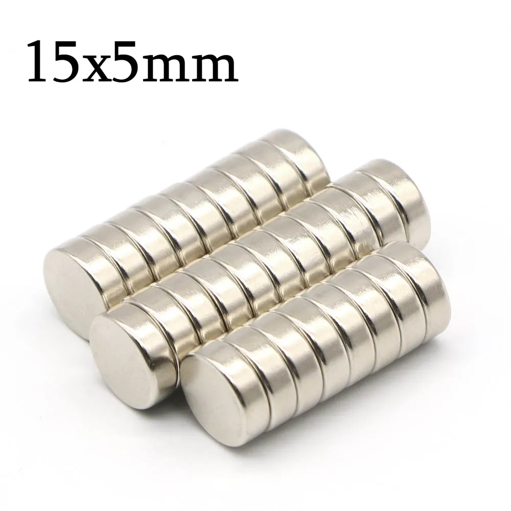 15 مللي متر x 5 مللي متر سوبر قوي جولة مغناطيس النيوديميوم مغناطيس قوي N35 صغير دائم المغناطيسي ندفيب مغناطيس الثلاجة 15x5
