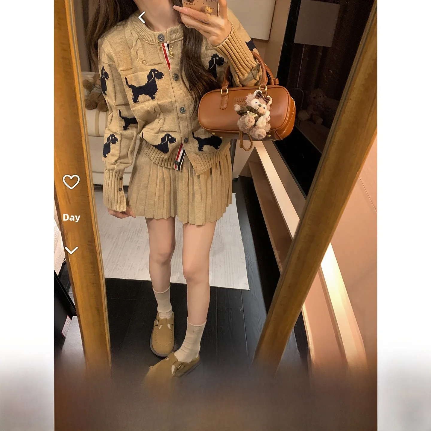 

Корейский вязаный свитер с вышивкой, пальто, женский уникальный дизайн, очаровательная маленькая собачка, повседневный свободный крой, длинный свеч ort Le...