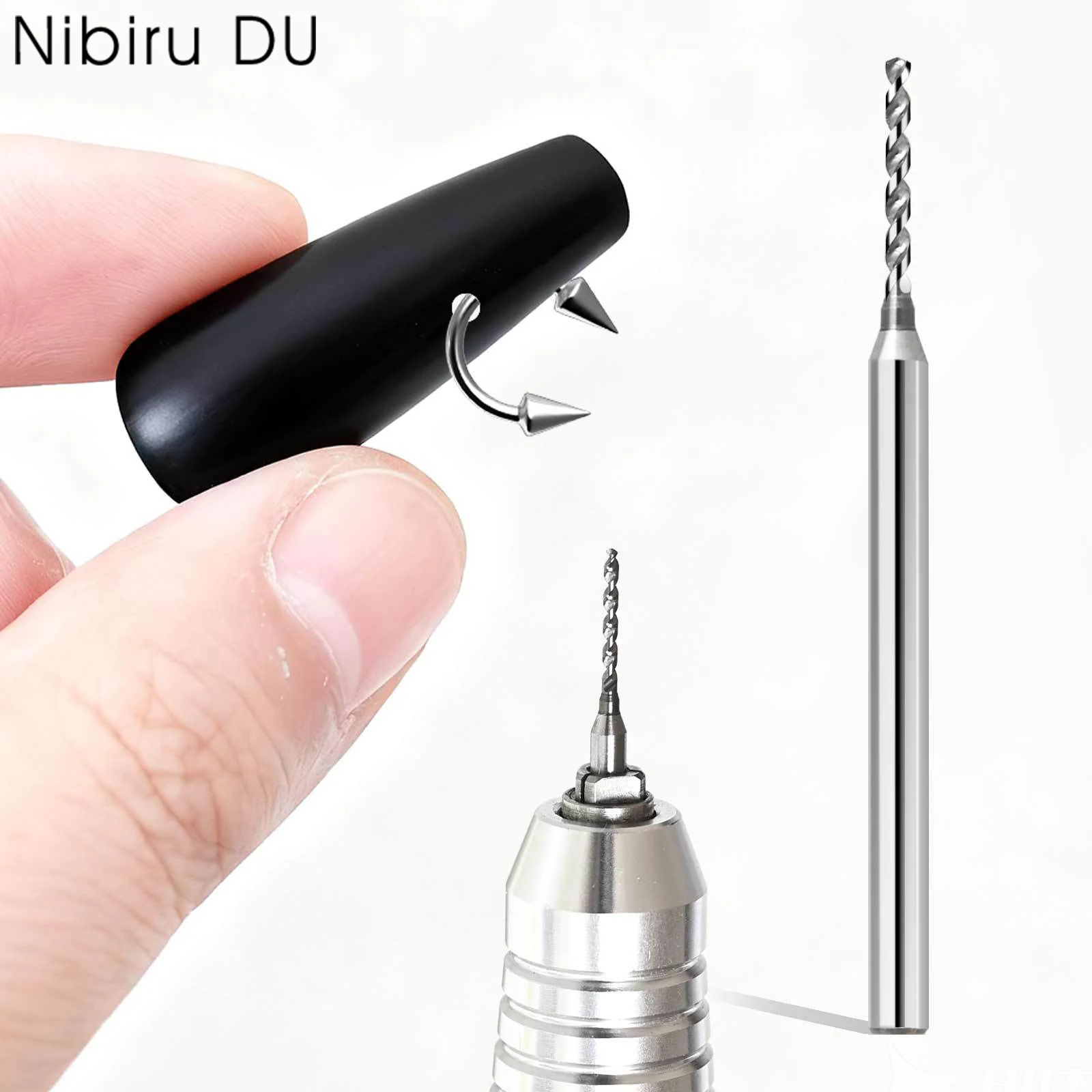 

Шлифовальная головка из вольфрамовой стали, сверло для перфорации ногтей, сверло для пирсинга, точная пробивка отверстий, открытое кольцо, декоративный инструмент для пирсинга ногтей