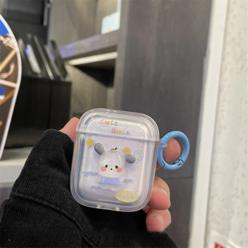 سانريو Pochacco حقيبة سماعة الاذن ل AirPods 4 1 2 3 برو الكرتون سماعة لاسلكية تعمل بالبلوتوث سيليكون سماعة شفافة الغطاء الواقي