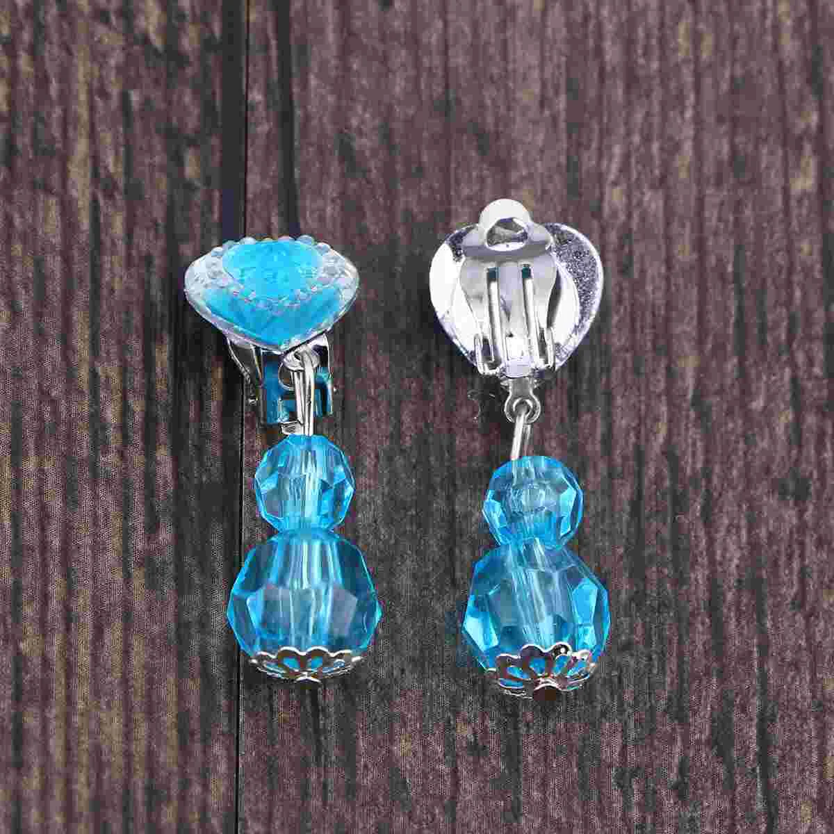 Ensemble de boucles d'oreilles à clipser pour enfants, pendentif en cristal brillant, jeu de simulation, bijoux, accessoires Kiev illage, jouet, 4 paires