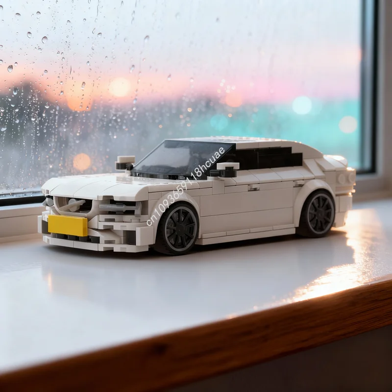 

388 деталей MOC City Champions Volvo Polestar: Белая модель-конструктор, архитектурные игрушки, идеи для подарков на Рождество, развивающие игрушки для детей