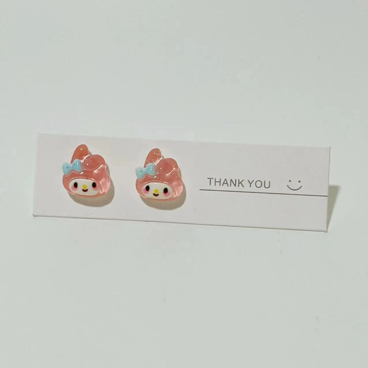 Sanrio Fine Glitter Earrings Japanese Style Cute Kuromi Sweet Girl Heart Ear Clip Cartoon Pacha Dog Transparent Earrings