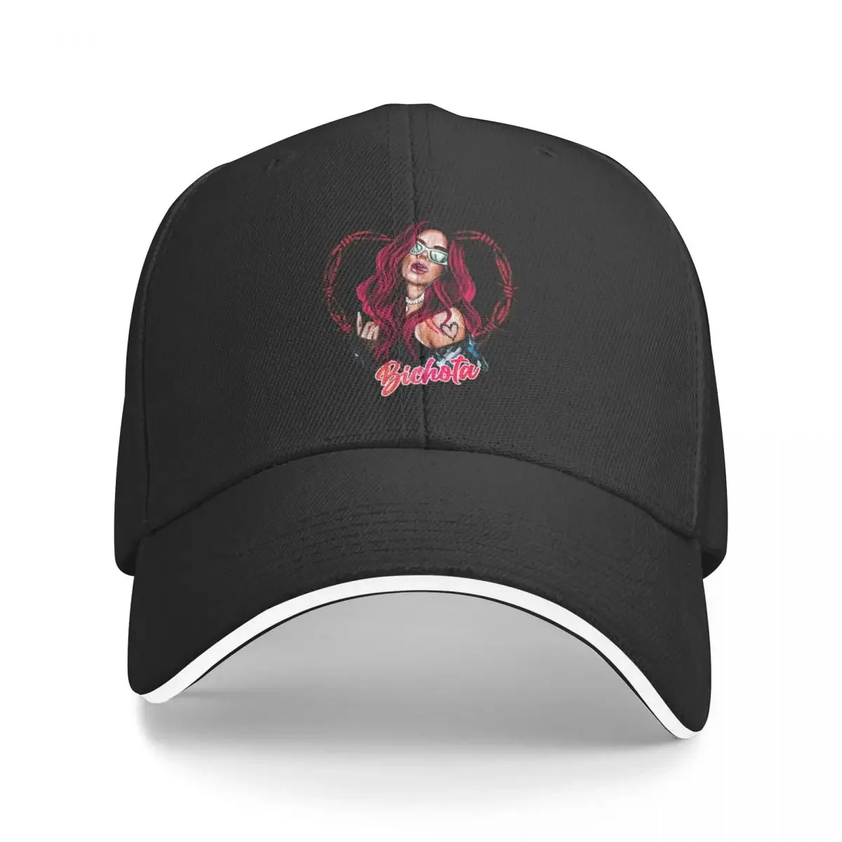 

Karol G with red Hair Illustration with Bichota Baseball Cap cute Beach Beach Bag Men Women's