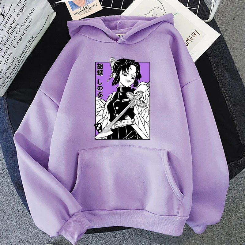 Women\'S Fashion Hoodies Anime Kochou Shinobu Printing Sweatshirt Unisex Long Sleeve Casual Tops