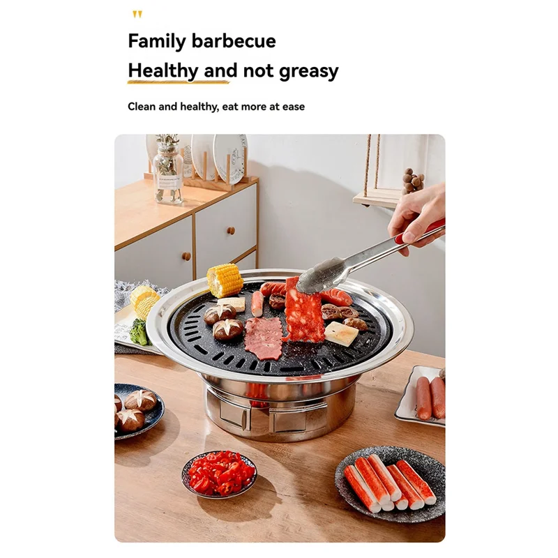 AT28-13 بوصة الفولاذ المقاوم للصدأ الكورية الشواء متعددة الوظائف الفحم شواية باربيكيو المحمولة موقد الفحم للتخييم نزهة I