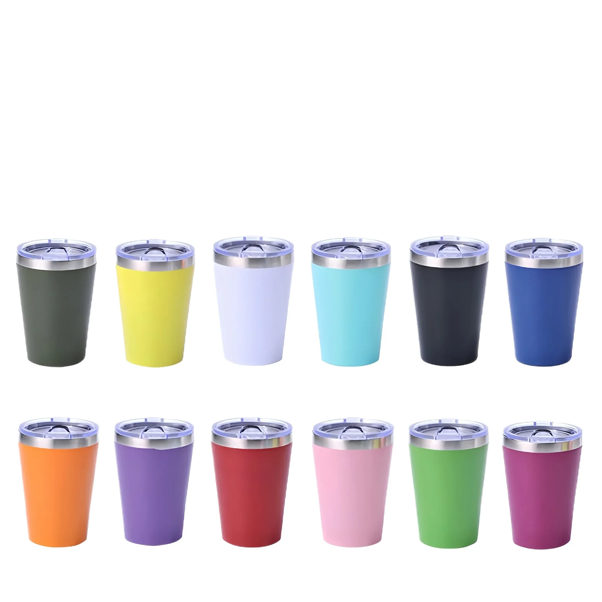 8/12oz 304 Stainless Steel Vacuum Tumbler with Sliding Lid Insulated Car Cup for Milk Beer Coffee Travel Drinking Mug