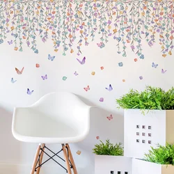 30*90cm Plant Flower Vine Butterfly Wall Stickers Living Room Background Wall Home Decorative Wall Stickers Wallpaper Ms469