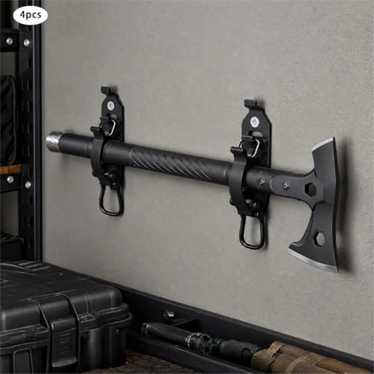 Heavy Duty Zinc Alloy Tool Mounting Bracket Set for Roof, Shock-Absorbing Rubber Pads, Holds 0.67-1.57" Tools, 32 Lbs 3
