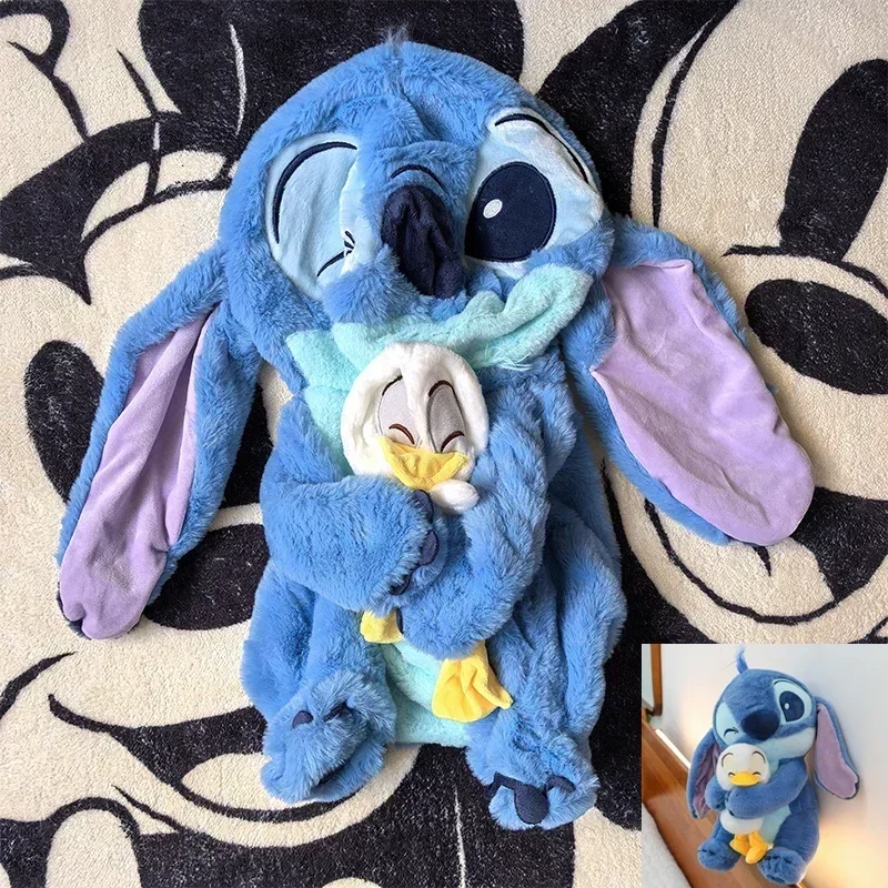 

Плюшевые игрушки Disney Lilo and Stitch, аниме, плюшевые куклы Stich, каваи, Дональд Дак, полуфабрикат, кожаная кобура, подарок для детей, Рождество