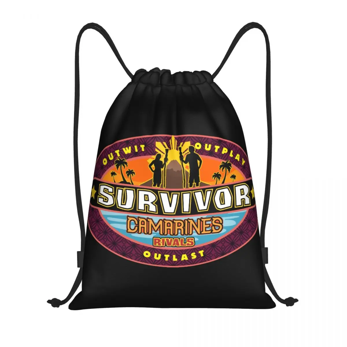 Reality TV Survivor Drawstring Bag Men Women Portable Gym Sports Sackpack Training Backpacks
