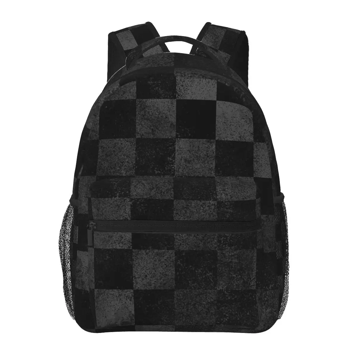 Mochilas Checkerboard Adolescentes para Meninos e Meninas, Grungy Bookbag, Mochilas Escolares Para Crianças, Mochila Para Laptop Dos Desenhos Animados, Bolsa De Ombro, Grande Capacidade