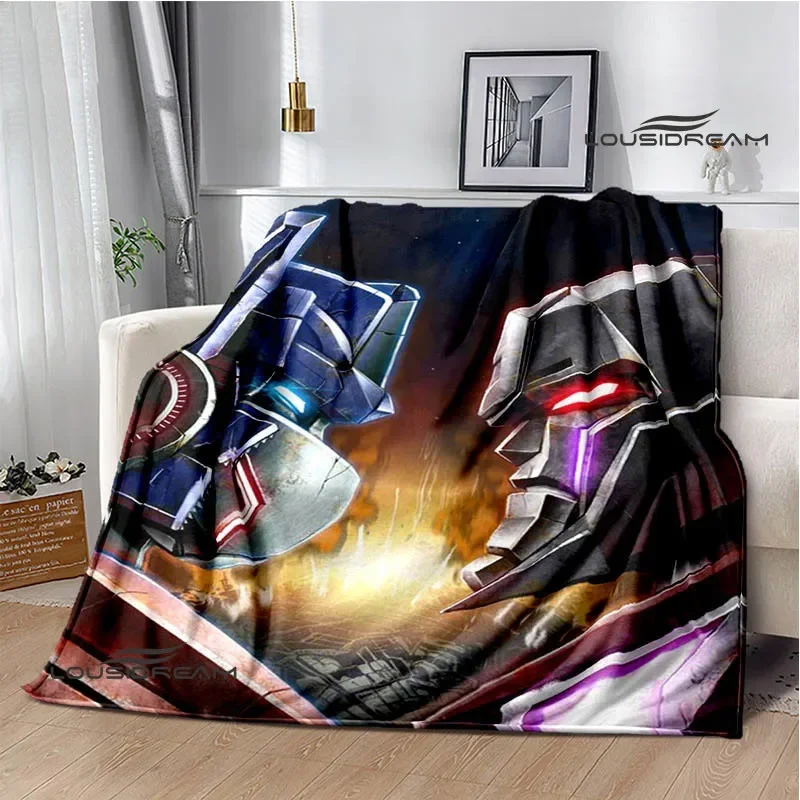 بطانيات مطبوعة على شكل حرف T-Transformers كرتونية ، فلانيل دافئ ، ناعم ، مريح ، منزلي ، سفر ، هدية عيد ميلاد ، تنزة