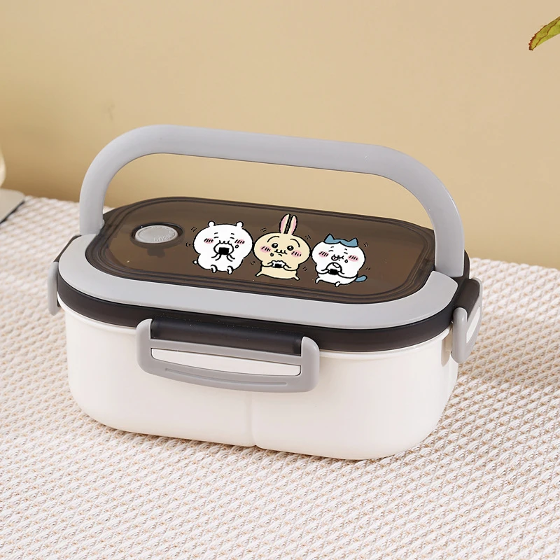 ChiiKawa-fiambrera portátil para niño y niña, caja de comida de frutas con compartimento, fiambrera para microondas, caja de Picnic de Anime Kawaii, regalo para niños