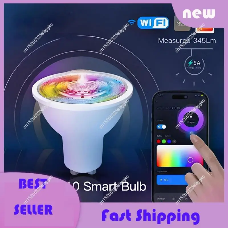 ضروري Tuya GU10 WIFI Smart Life APP التحكم عكس الضوء مصابيح مصابيح كهربائية لصوت Alexa/Google #5