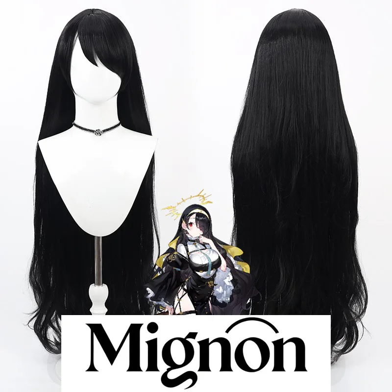 

Синий архив Wakaba Hinata парик для косплея черные длинные вьющиеся волосы подарок на Хэллоуин