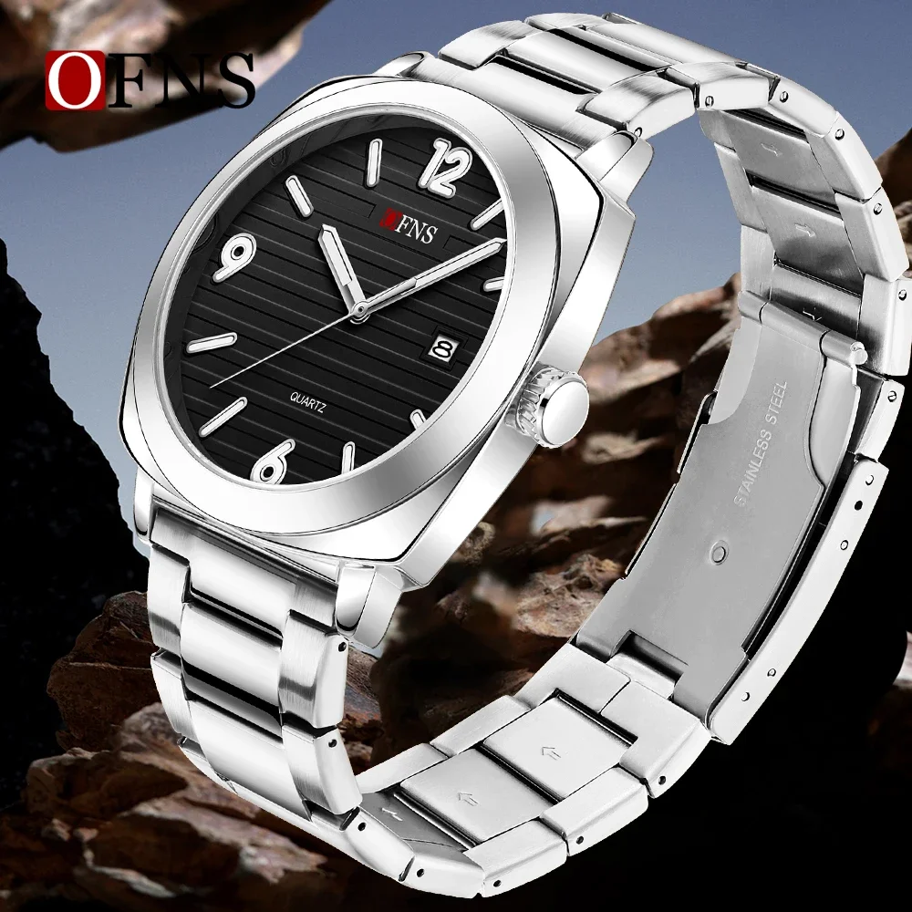 OFNS New 1618 Fashionable Thin men's Quartz Watch Waterproof Night Light Single Calendar Simple Ccasual Men's Quartz Watch 2025