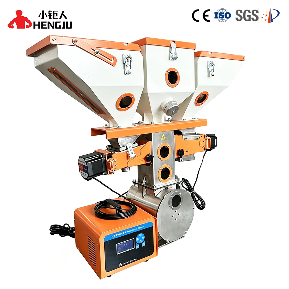PP PE PET PVC Plastic Masterbatch Volumetric Doser Plastic Two Color Mixer For Injection Pelletizing Line
