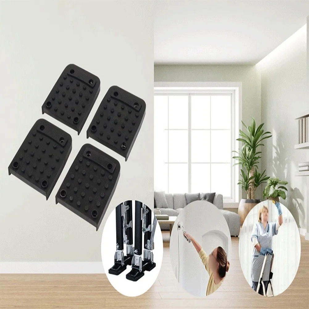 Rubber Foot Pads for Dry Stilts Optimized for Gypsum Board Hanging and Ceiling Grid Work on Horizontal Vertical Surfaces