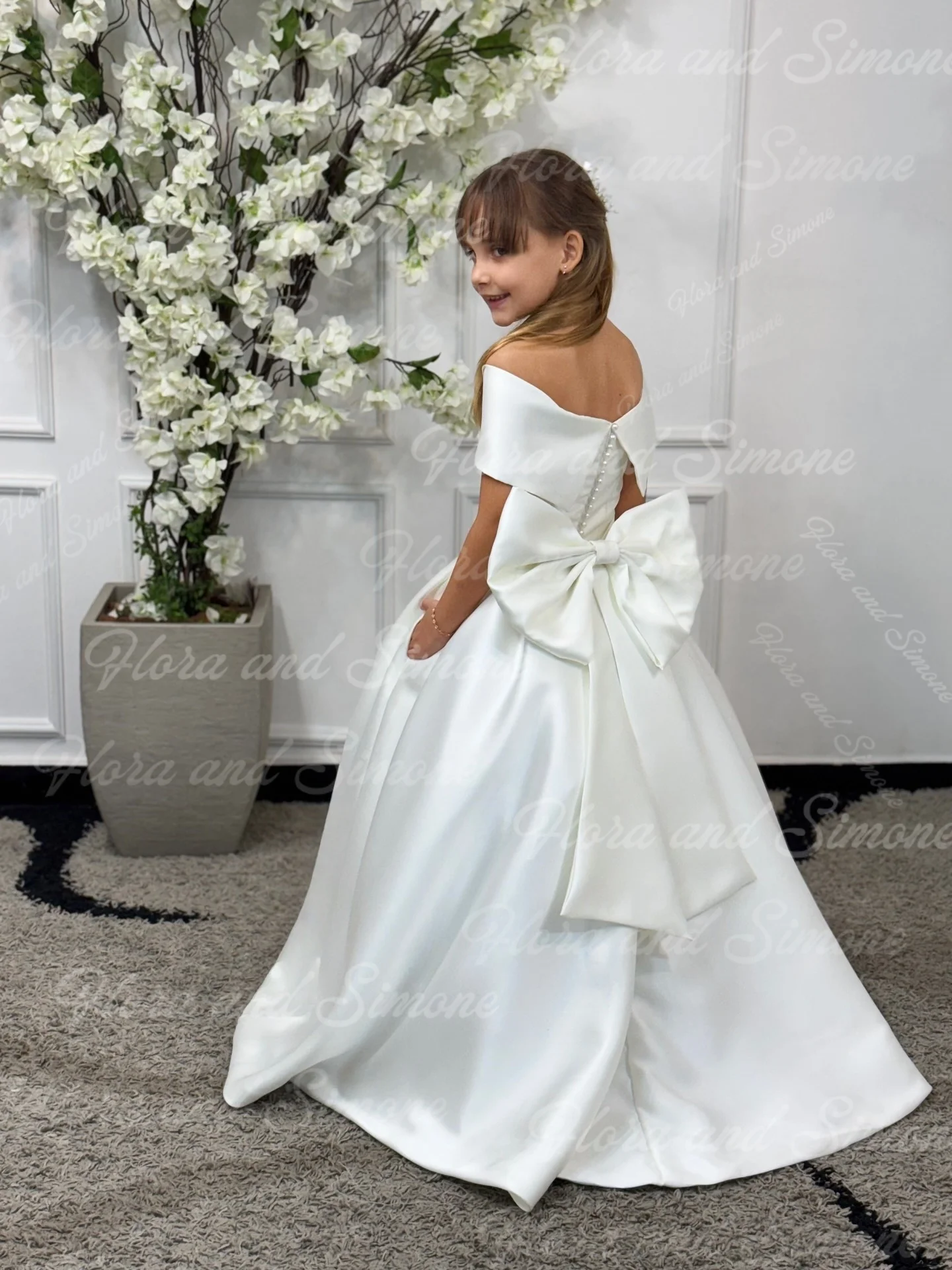 Платье с цветочным узором для девочек с бантом и жемчугом по индивидуальному заказу для свадебных церемоний, официальных приемов, праздничных торжеств, танцевальной вечеринки