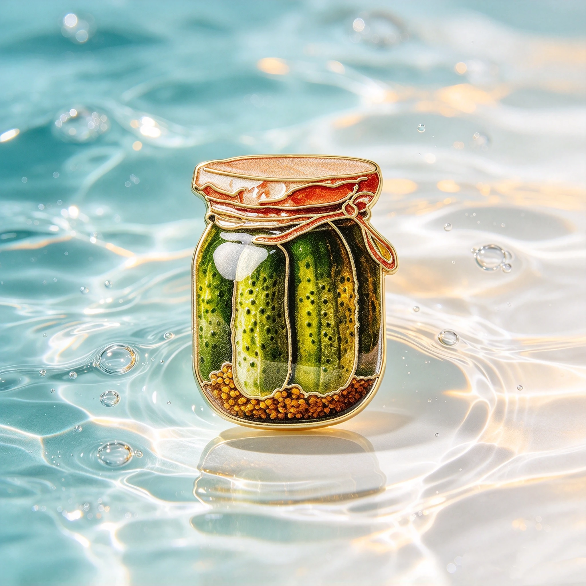 1Pcs Pickled Cucumber Jar Enamel Pin, Vintage Food Shaped Brooch, Creative Badge for Backpack & Clothes