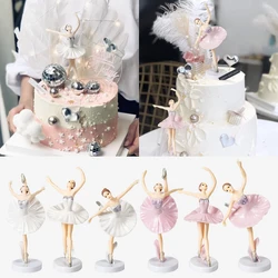 3 Pcs Ballet Girl Cake Toppers with Base Miniature Figurine Toys Figurines Playset Cake Decoration xqmg