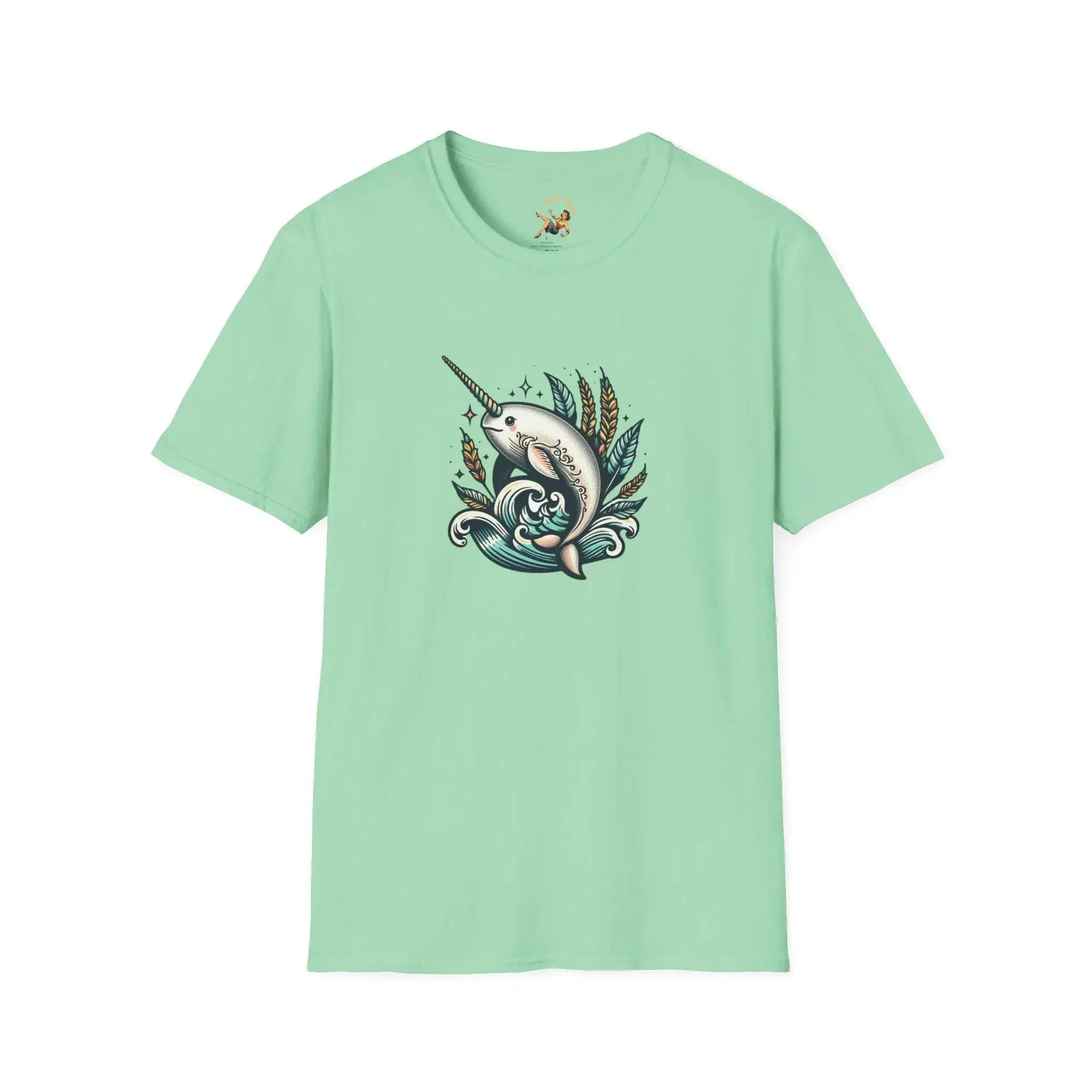 Narwhal T Shirt Cute Animal Retro Tattoo Vintage Tat Ocean Mammals Unicron