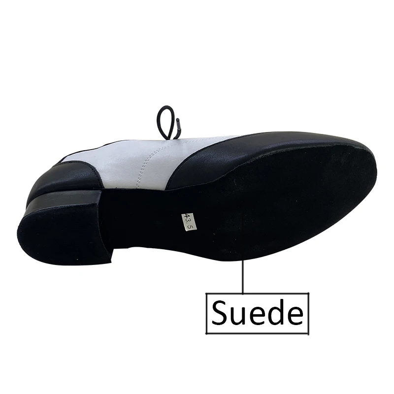 Wedopus Customized Heel White and Black Ballroom Dance Shoes Man Salsa and Bachata Suede Soledb 2.5CM Heel