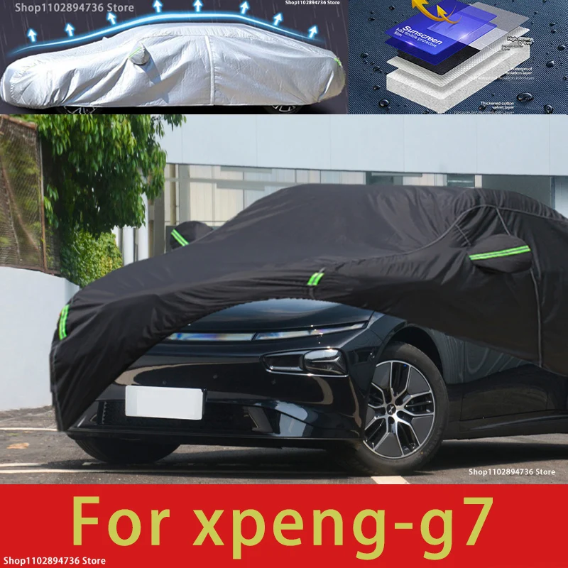 For Xpeng G7 Fit Outdoor Protection Car Covers Snow Cover Sunshade Waterproof Dustproof Exterior black car cover