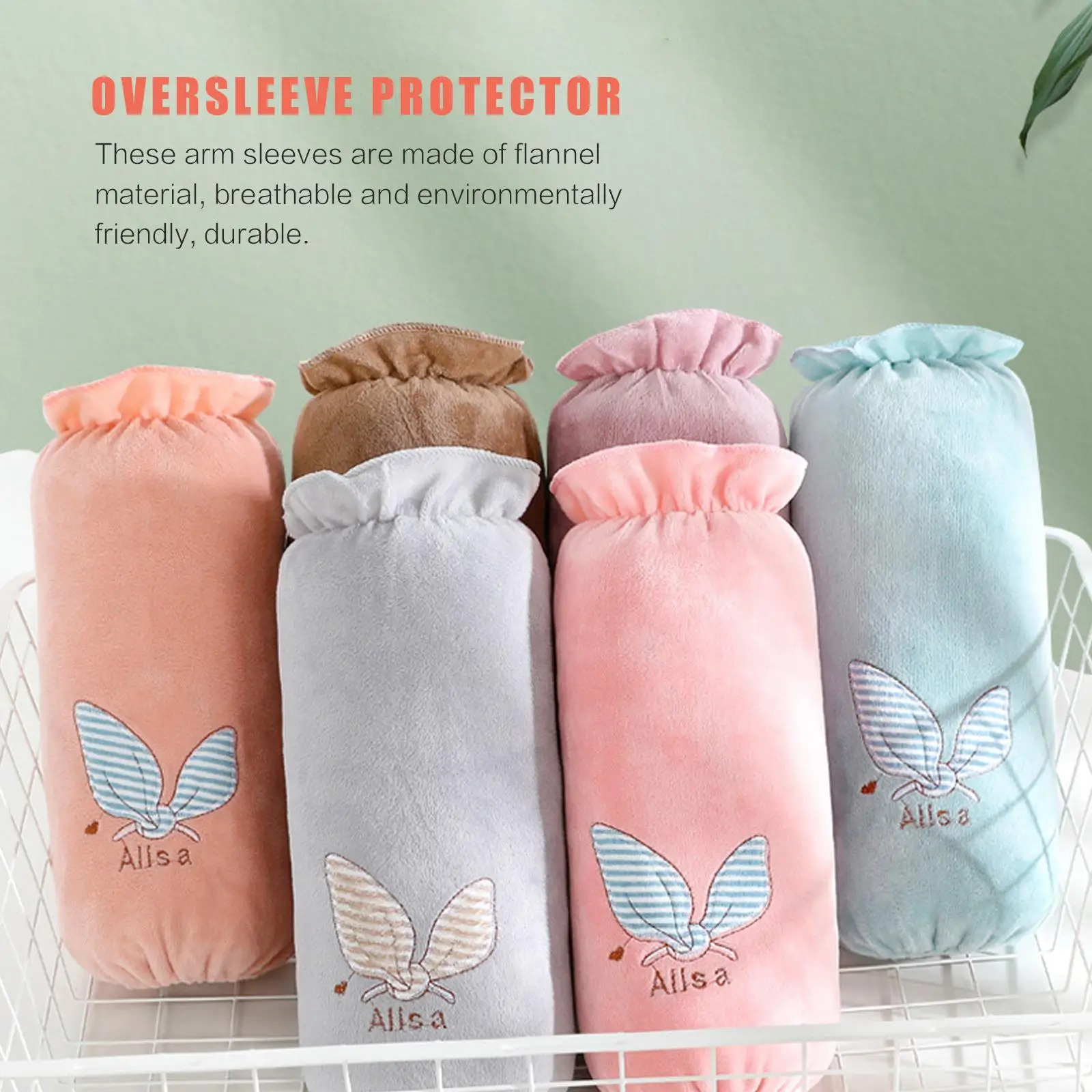 6 ชิ้นปัก WARM Oversleeve Protector ทําความสะอาดแขน Reusable Elastic Design Fit ผู้ใหญ่ในครัวเรือน