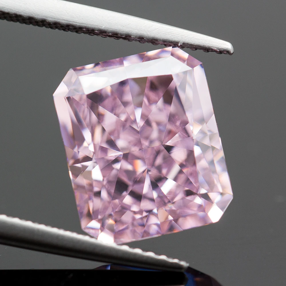 Cubic Zirconia Crushed Ice Cut Rectangle Shape Light Pink Color Charms Loose Stones Used for Jewelry Making Inlay Main Materials 6